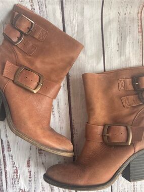 Lucky Brand Slouch Leather Ankle Boots Women’s Size 10